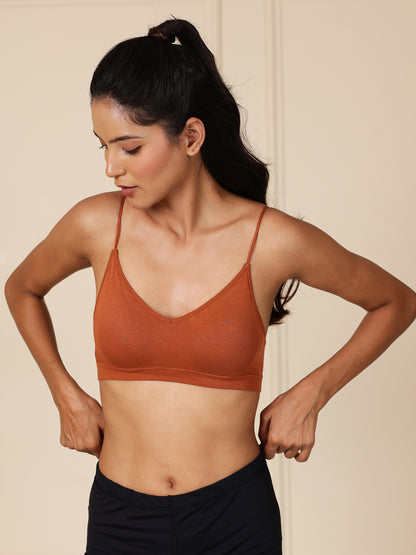 The SoftNest Loungewear Bra — Rust