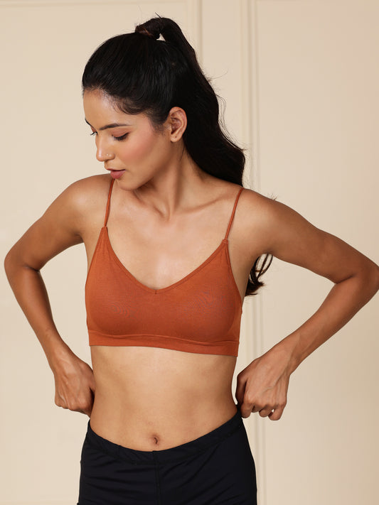 The SoftNest Loungewear Bra — Rust