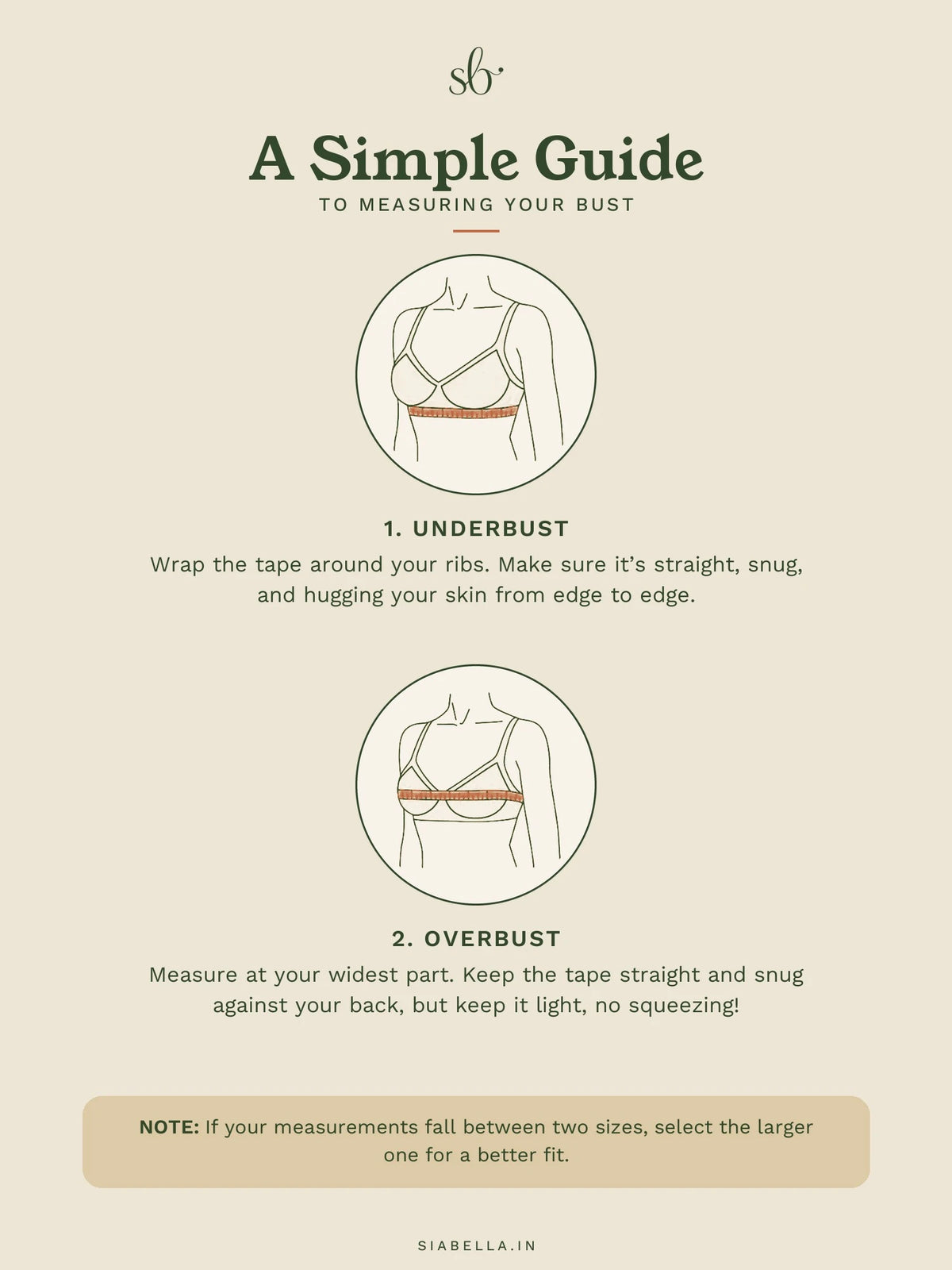 Sia Bella guide — A simple guide to measuring your bust