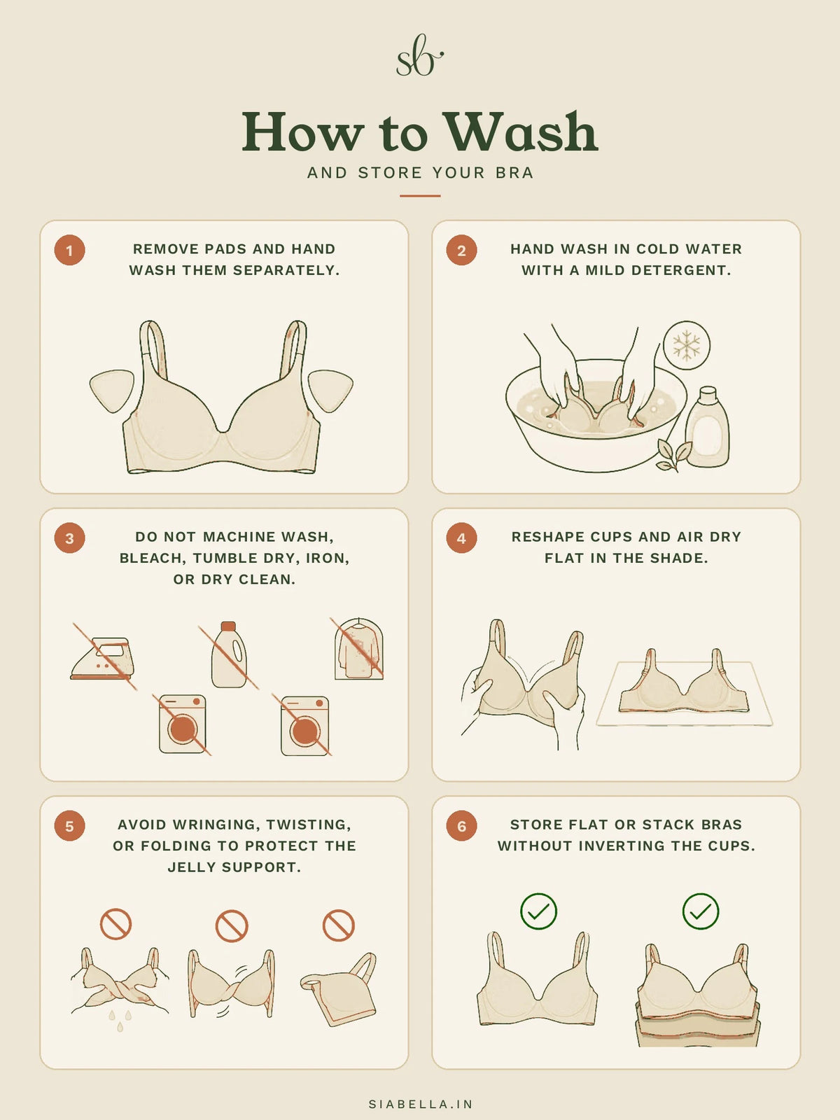 Sia Bella guide — How to wash and store your bra