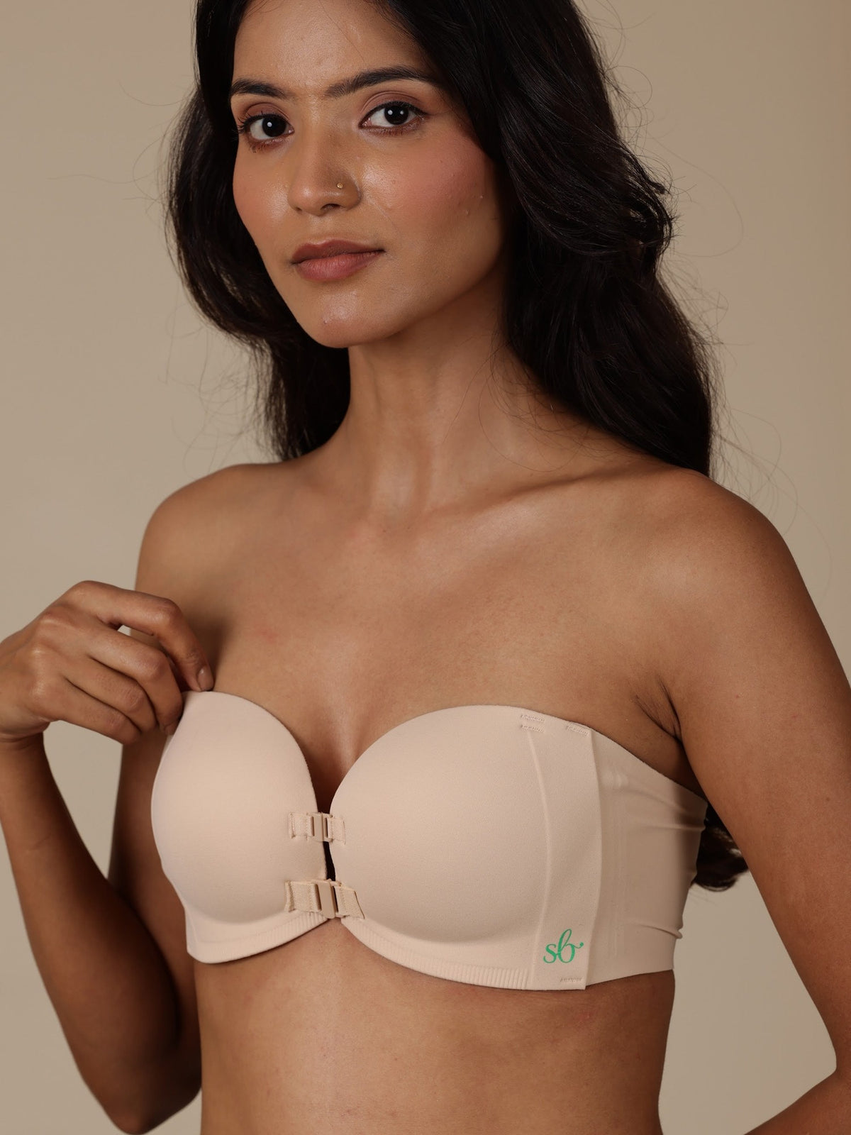 Grace Front Open Bra — Nude